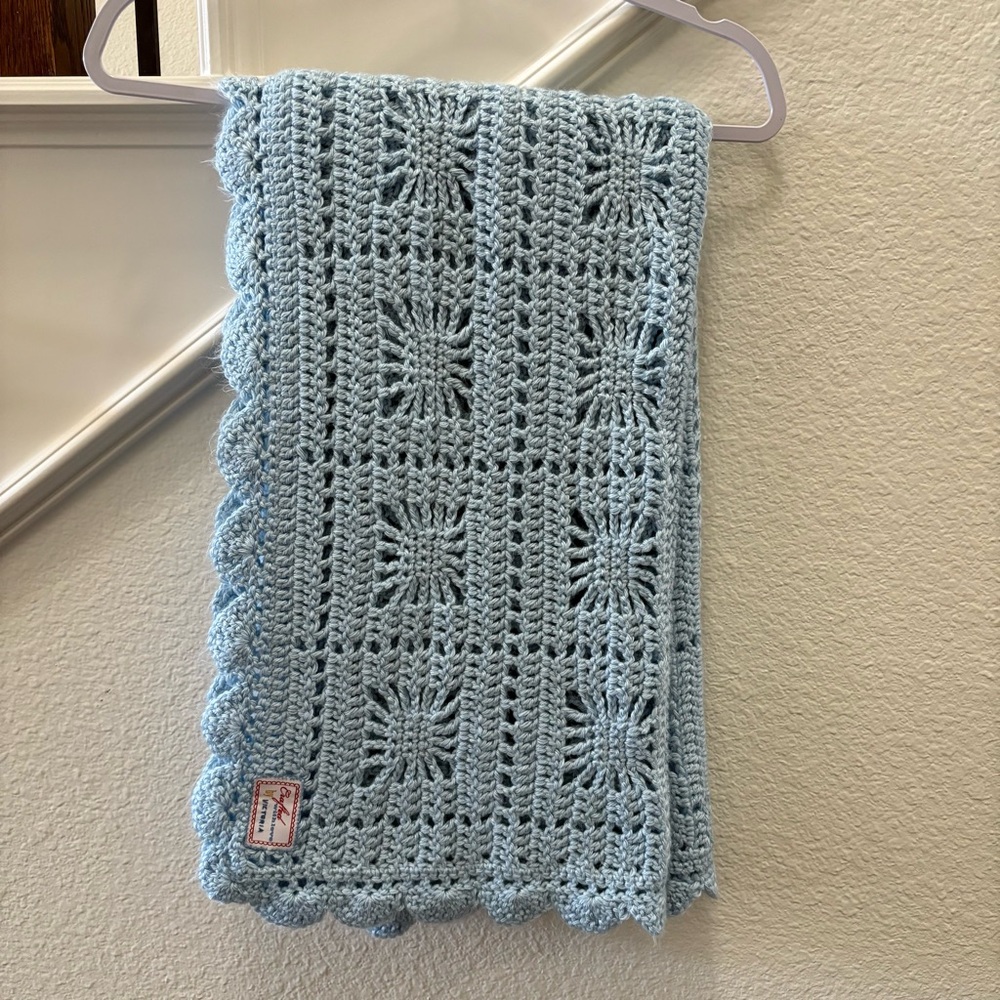 Handmade Baby Blue Afghan Baby Blanket